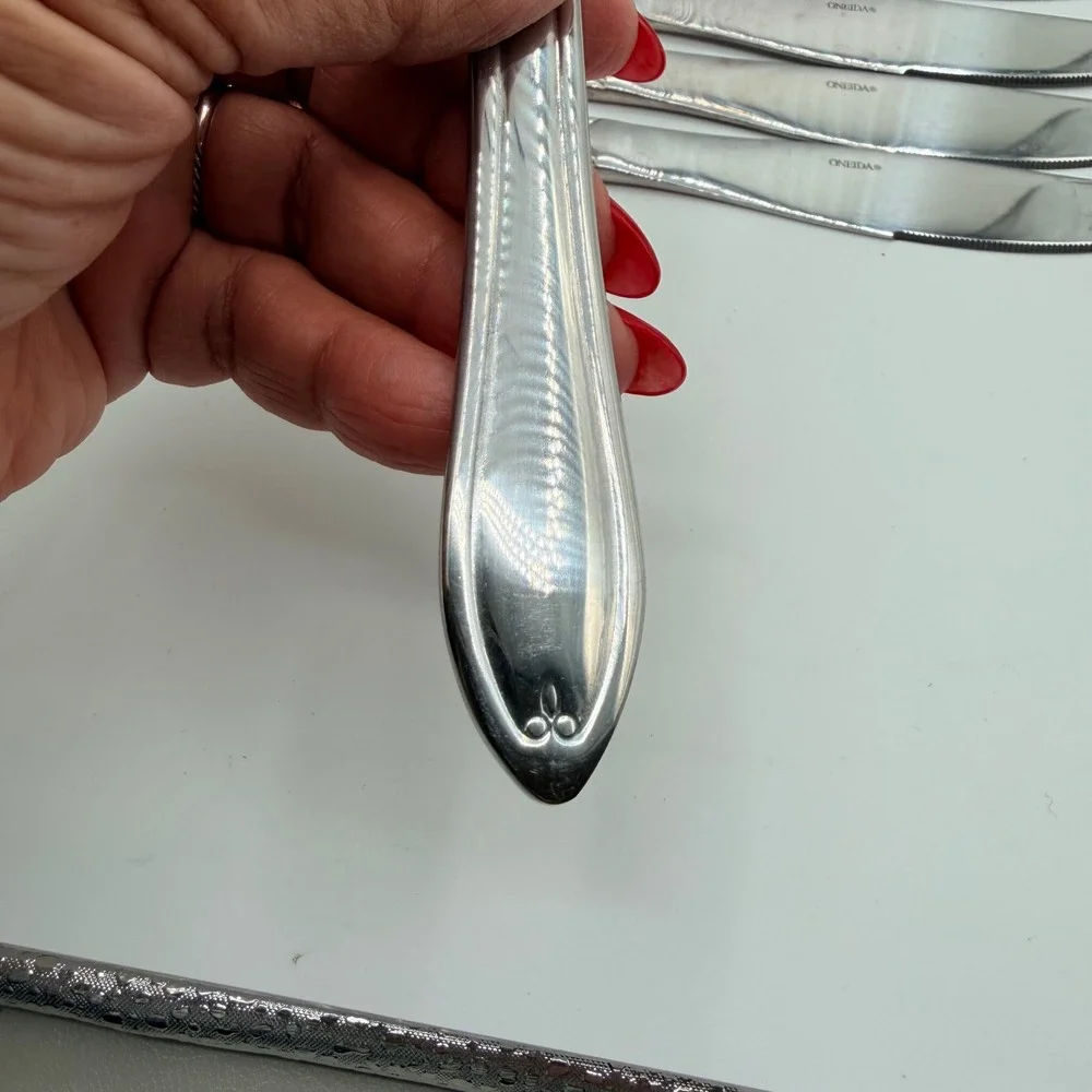 Oneida Southern Garden Stainless Flatware 15 Piece Set Knives Forks‎ Teaspoons